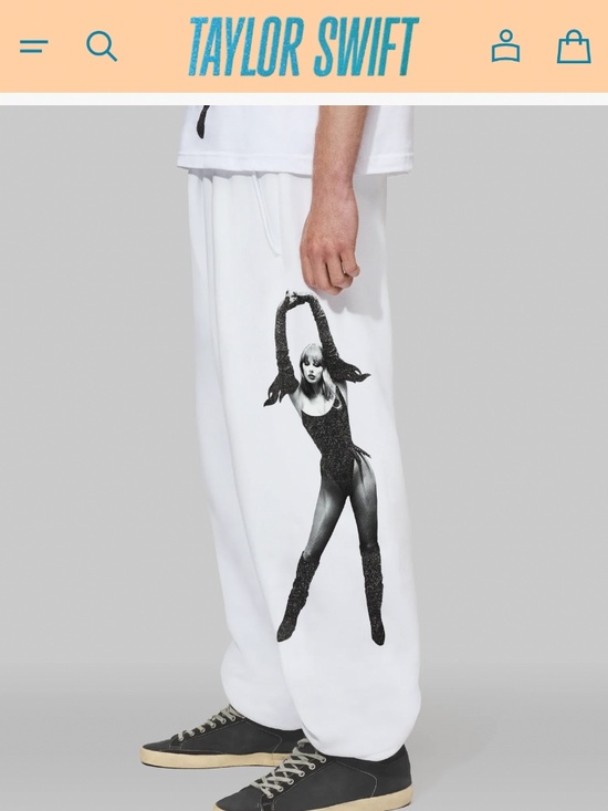 Taylor Swift Pants - Taylor Swift "The Life of a Showgirl" Shiny Bug White Sweatpants size Large NEW